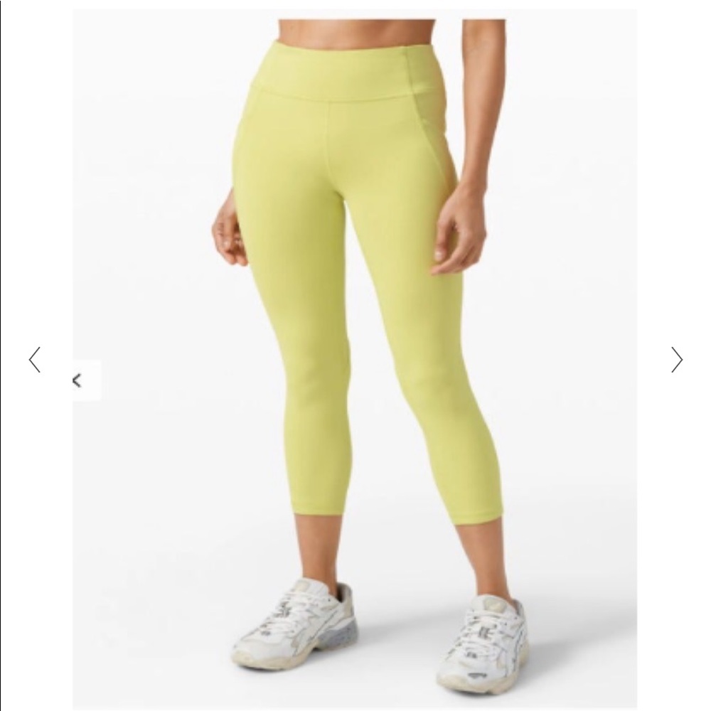 LULU LEMON TIME TO SWEAT 23” LEMON VIBE